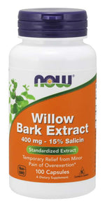 Willow Bark Extract, 400mg - 100 caps - NOW Foods