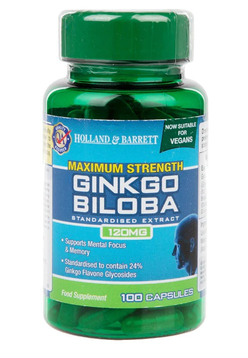 Maximum Strength Ginkgo Biloba, 120mg - 100 caps - Holland & Barrett