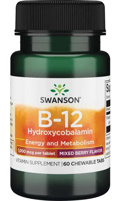 B-12 Hydroxycobalamin, 1000mcg - 60 chewable tablets - Swanson