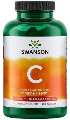 Vitamin C with Rose Hips Extract - Timed-Release, 1000mg - 250 tablets - Swanson