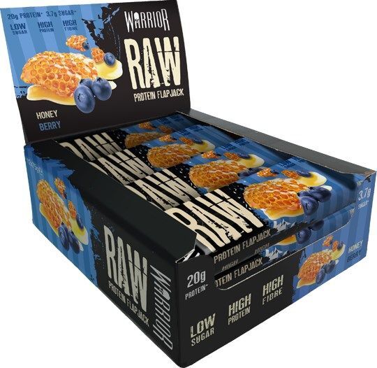 Raw Protein Flapjack, Honey Berry - 12 bars - Warrior