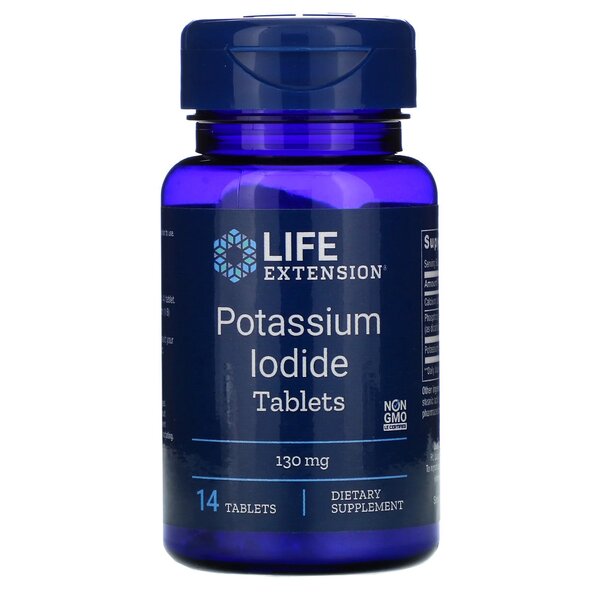 Potassium Iodide Tablets, 130mg - 14 tablets - Life Extension