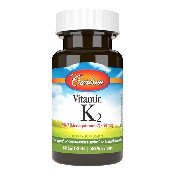 Vitamin K2 MK-7, 90mcg - 60 softgels - Carlson Labs