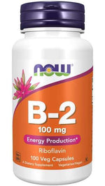 Vitamin B-2 Riboflavin, 100mg - 100 vcaps - NOW Foods