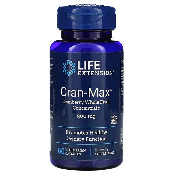 Cran-Max Cranberry Whole Fruit Concentrate, 500mg - 60 vcaps - Life Extension