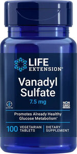 Vanadyl Sulfate, 7.5mg - 100 vegetarian tabs - Life Extension