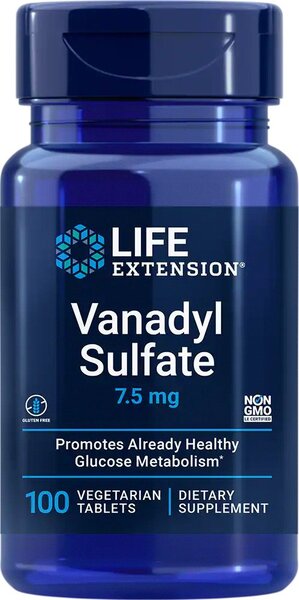 Vanadyl Sulfate, 7.5mg - 100 vegetarian tabs - Life Extension