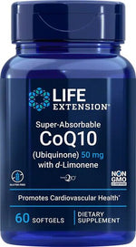 Super-Absorbable CoQ10 (Ubiquinone) with d-Limonene, 100mg - 60 softgels - Life Extension