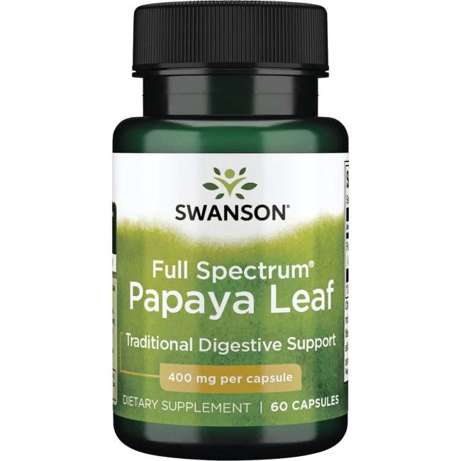 Full Spectrum Papaya Leaf, 400mg - 60 caps - Swanson