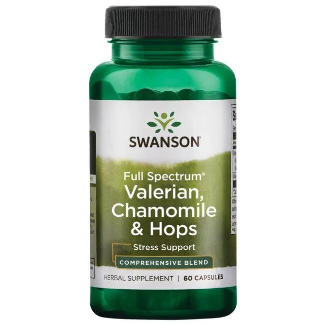 Full Spectrum Valerian, Chamomile & Hops - 60 caps - Swanson