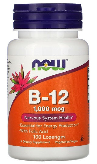 Vitamin B-12, 1000mcg - 100 lozenges - NOW Foods