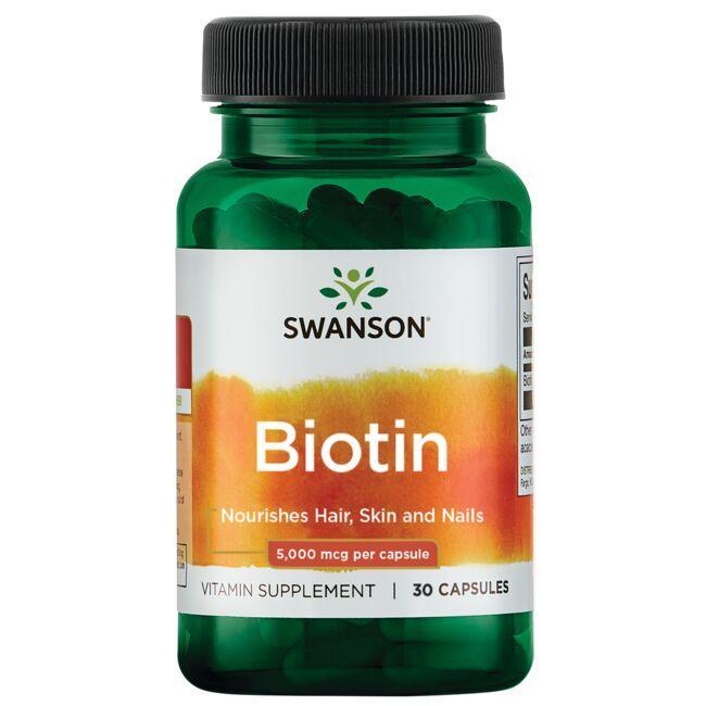 Biotin, 5000mcg - 30 caps - Swanson