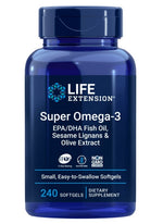 Super Omega-3 EPA/DHA Fish Oil, Sesame Lignans & Olive Extract - 240 softgels - Life Extension
