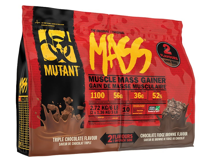 Mutant Mass 2 Flavours, Triple Chocolate & Chocolate Fudge Brownie - 2720 grams - Mutant