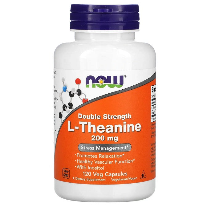 Double Strength L-Theanine, 200mg - 120 vcaps - NOW Foods