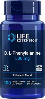D L-Phenylalanine, 500mg - 100 vcaps - Life Extension