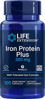 Iron Protein Plus, 300mg - 100 vcaps - Life Extension
