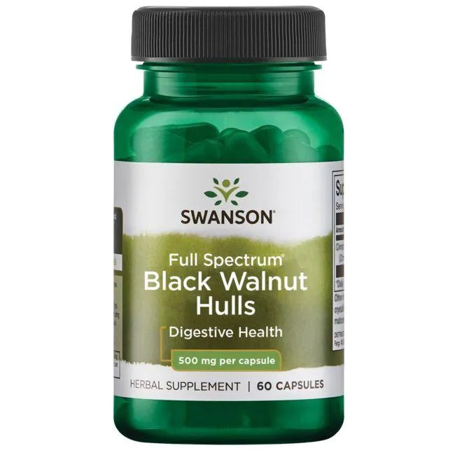Full Spectrum Black Walnut Hulls, 500mg - 60 caps - Swanson