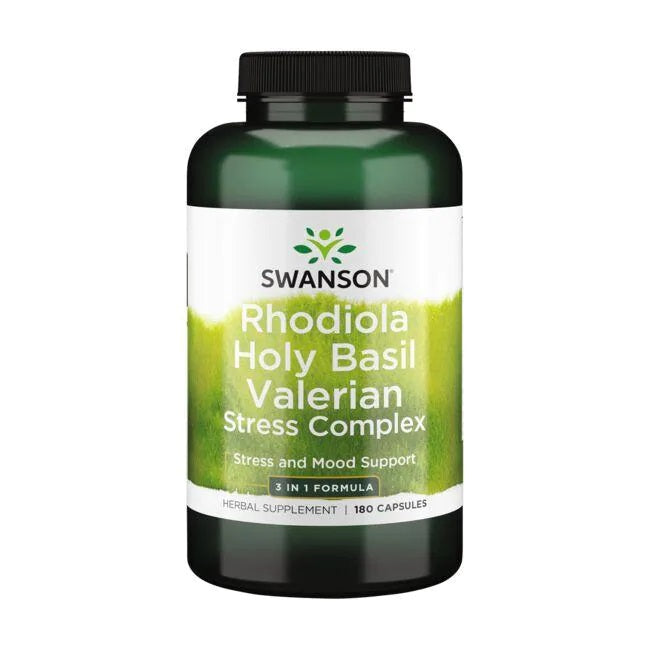 Rhodiola Holy Basil Valerian Stress Complex - 180 caps - Swanson