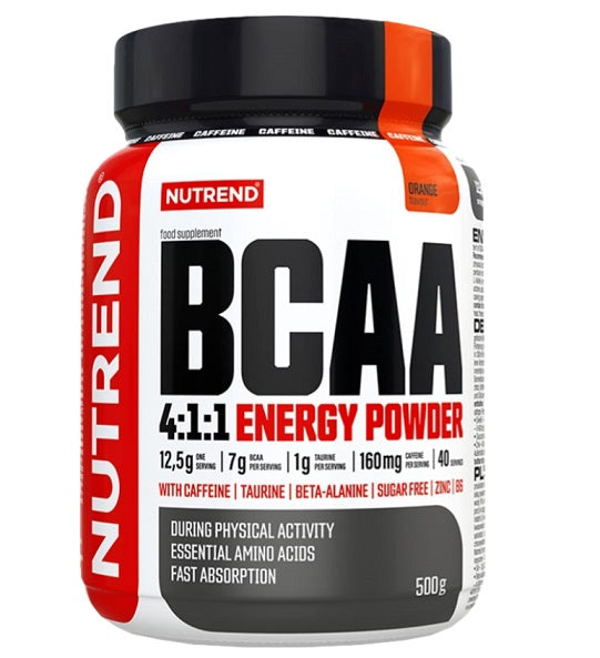BCAA 4:1:1 Energy Powder, Orange - 500 grams - Nutrend