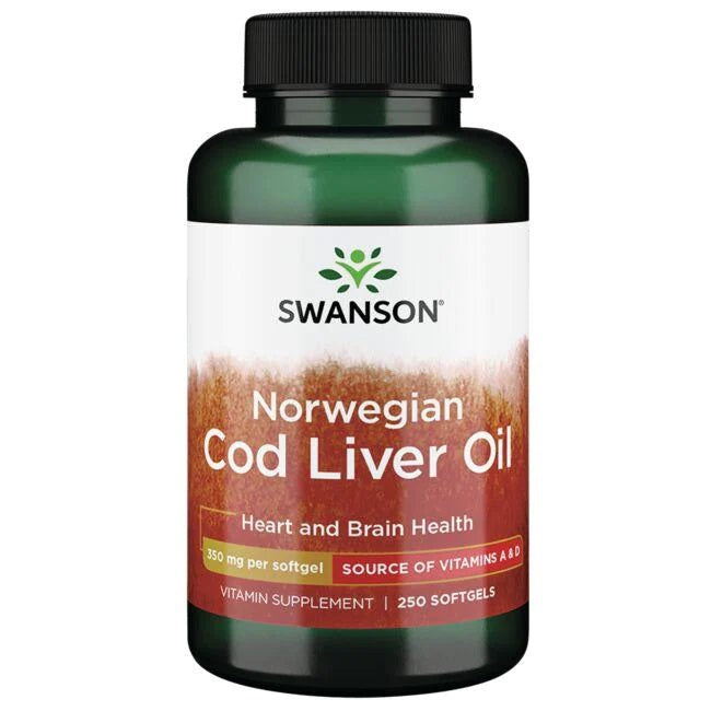 Cod Liver Oil, 350mg - 250 softgels - Swanson