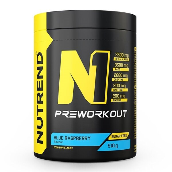 N1 Pre-Workout, Blue Raspberry - 510 grams - Nutrend