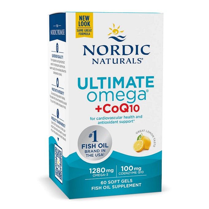 Ultimate Omega + CoQ10, 1280mg Lemon (EAN 768990018909) - 60 softgels - Nordic Naturals