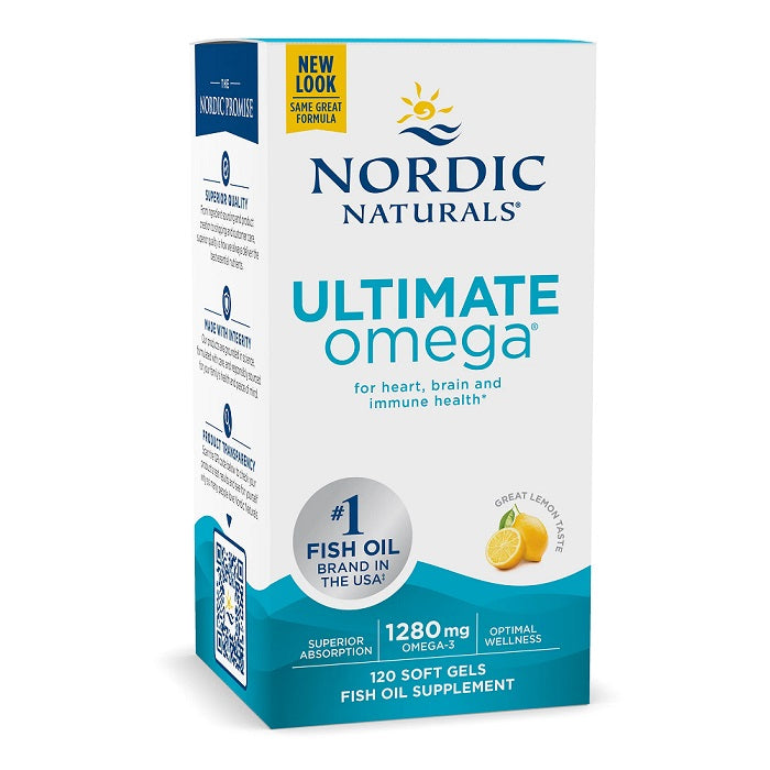 Ultimate Omega, 1280mg Lemon (EAN 768990027901) - 120 softgels - Nordic Naturals