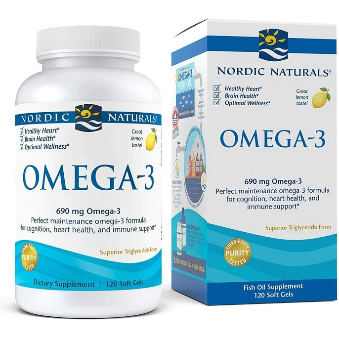 Omega-3, 690mg Lemon (EAN 768990027604) - 120 softgels - Nordic Naturals