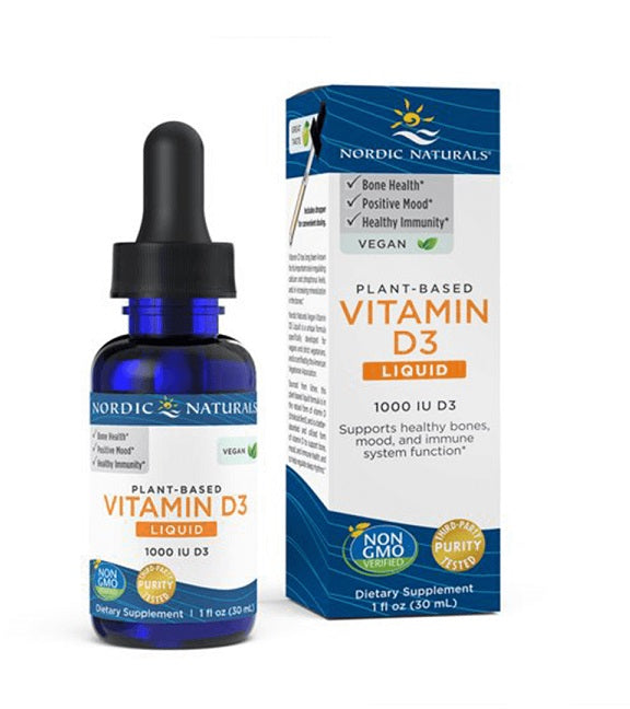 Plant-Based Vitamin D3 Liquid, 1000 IU Apple - 30 ml. - Nordic Naturals