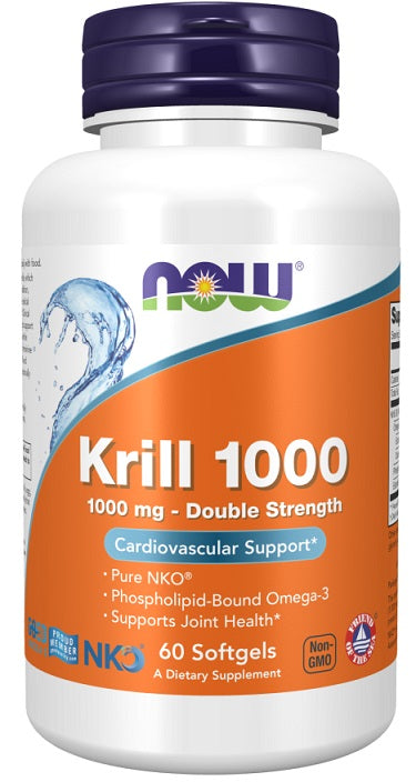 Krill Oil, 1000mg Double Strength - 60 softgels - NOW Foods