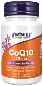CoQ10 with Selenium & Vitamin E, 50mg - 50 softgels - NOW Foods