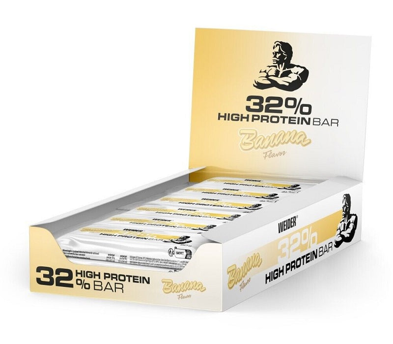 32% High Protein Bar, Banana - 12 x 60g - Weider