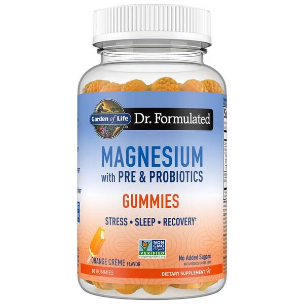 Dr. Formulated Magnesium with Pre & Probiotics Gummies, Orange Creme - 60 gummies - Garden of Life