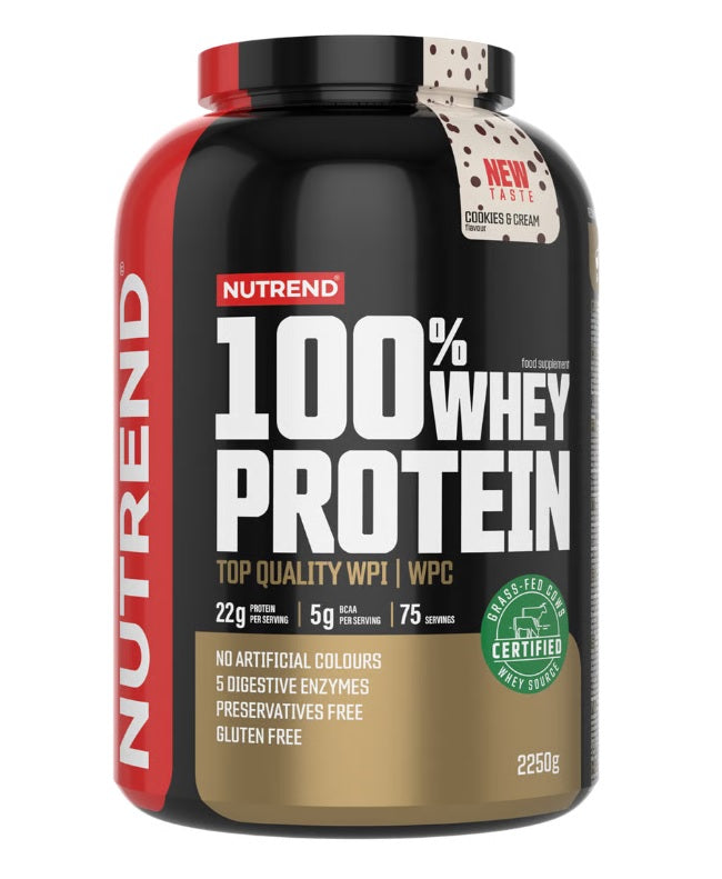 100% Whey Protein, Cookies & Cream - 2250 grams - Nutrend