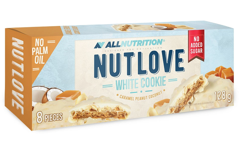 Nutlove White Cookie, Caramel Peanut Coconut - 8 cookies - Allnutrition