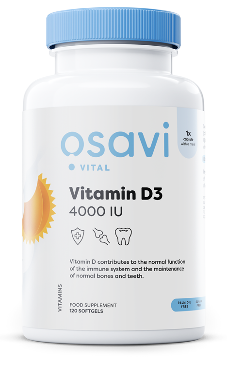 Vitamin D3, 4000IU - 120 softgels - Osavi