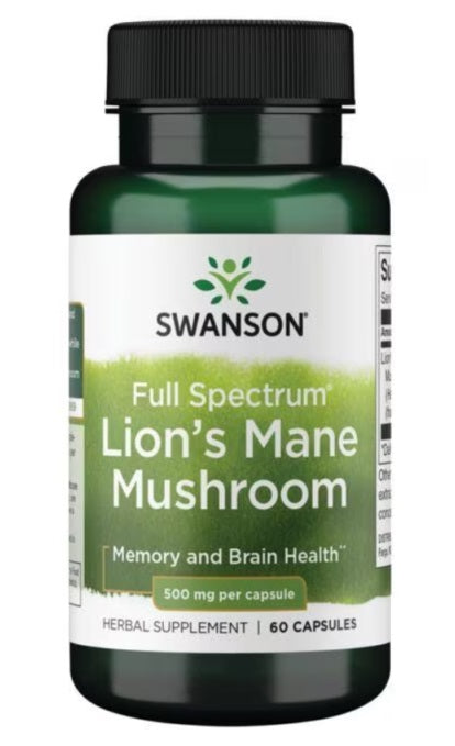 Full Spectrum Lion's Mane Mushroom, 500mg - 60 caps - Swanson