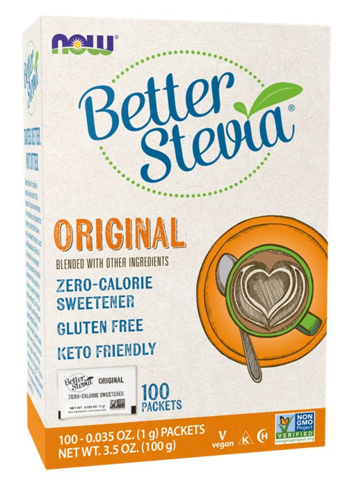 Better Stevia Packets, Original - 100 packets - NOW Foods
