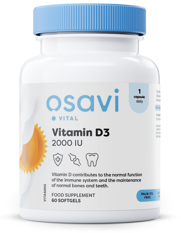 Vitamin D3, 2000IU - 60 softgels - Osavi