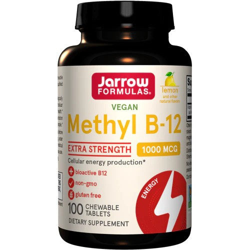 Methyl B-12, 1000mcg (Lemon) - 100 vegan chewable tabs - Jarrow Formulas
