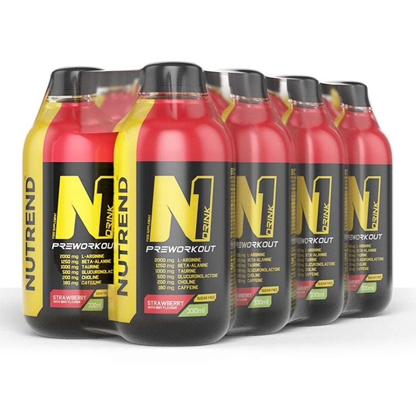 N1 Drink, Strawberry with Mint - 8 x 330 ml. - Nutrend