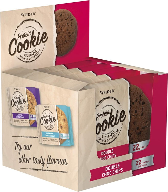 Protein Cookie, Double Choc Chips - 12 x 90g - Weider