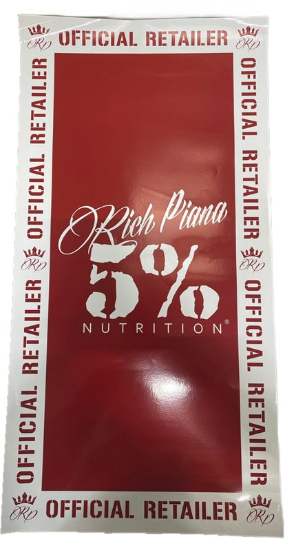 5% Nutrition Window Cling Rectangular, Red & White - 5% Nutrition