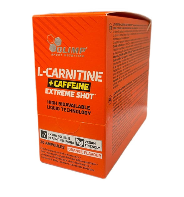 L-Carnitine + Caffeine Extreme Shot, Orange - 10 x 25 ml. - Olimp Nutrition