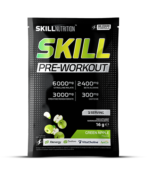 Skill Pre-Workout, Green Apple - 16 grams (1 serving) - Skill Nutrition