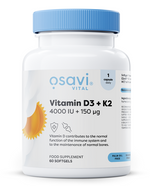 Vitamin D3 + K2, 4000IU + 150mcg - 60 softgels - Osavi
