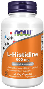 L-Histidine, 600mg - 60 vcaps - NOW Foods