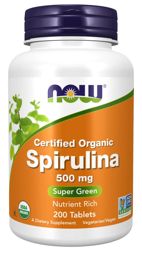 Spirulina, 500mg - 200 tablets - NOW Foods