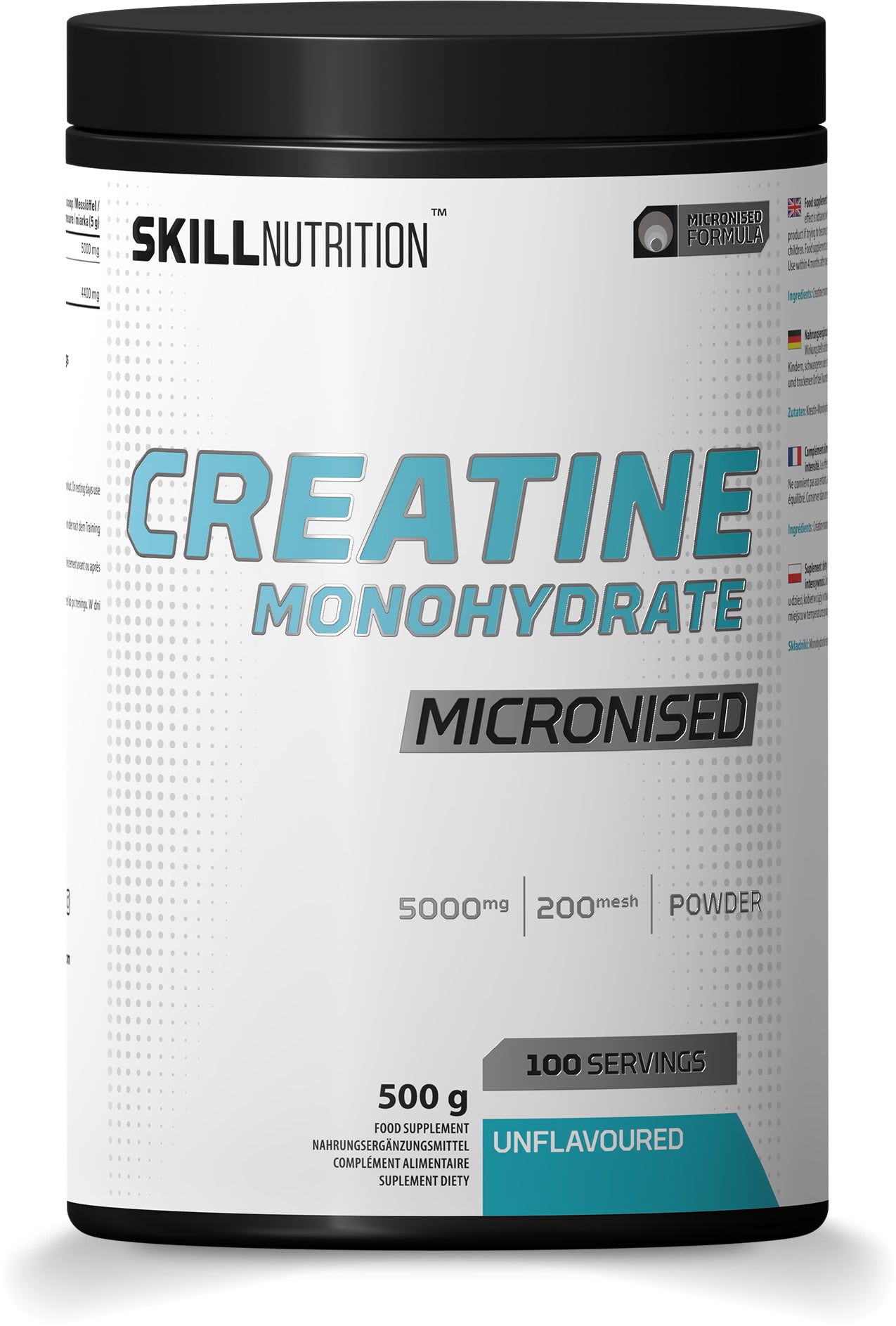Micronised Creatine Monohydrate Unflavoured - 500 grams - Skill Nutrition